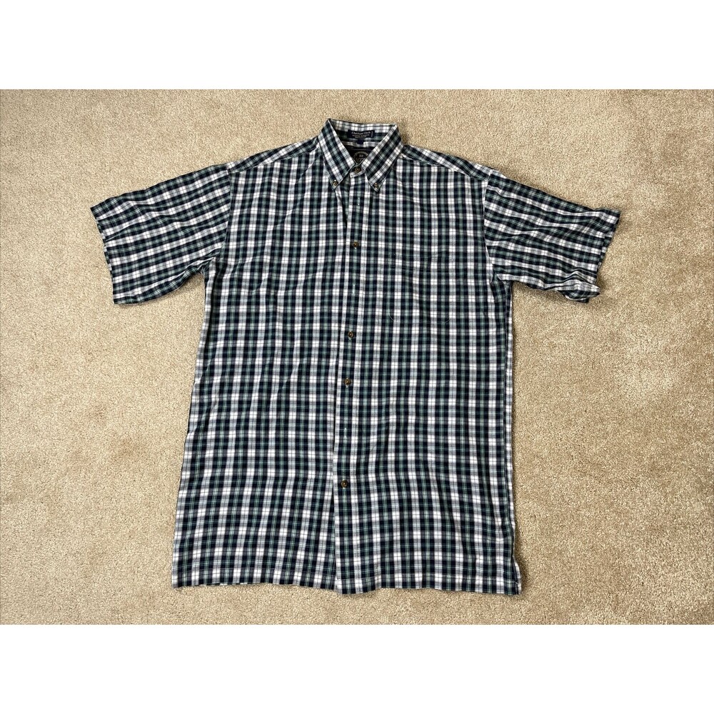 BD Baggies Shirt Men's L Tall 18-16 1/2 Chatham Cloth‎ W/Pocket Button Up Plaid